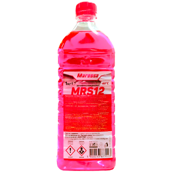 Антифриз Marossa MRS12 до минус -60°С градуса, 1 килограм Концентрат, Червен